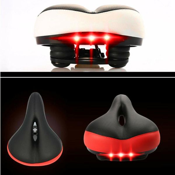 

bike saddles saddle cushion soft seat comfortable shockproof led rear tail light bicycle front mat parts