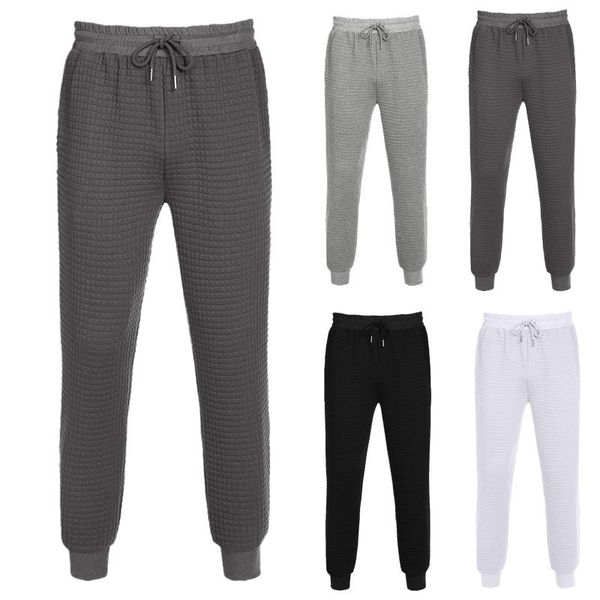 

men's pants warm winter drawstring sports length bodybuilding autumn mens full casual pocket, Black