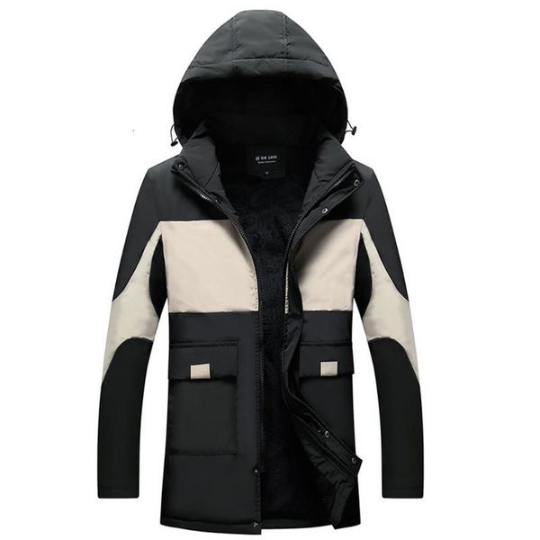 

Men's Down & Parkas Winter Padding Jacket Detachable Hood with Fur Lining Clothing Middle Long Winderproof Polyester Casual Coats 52H6, Black
