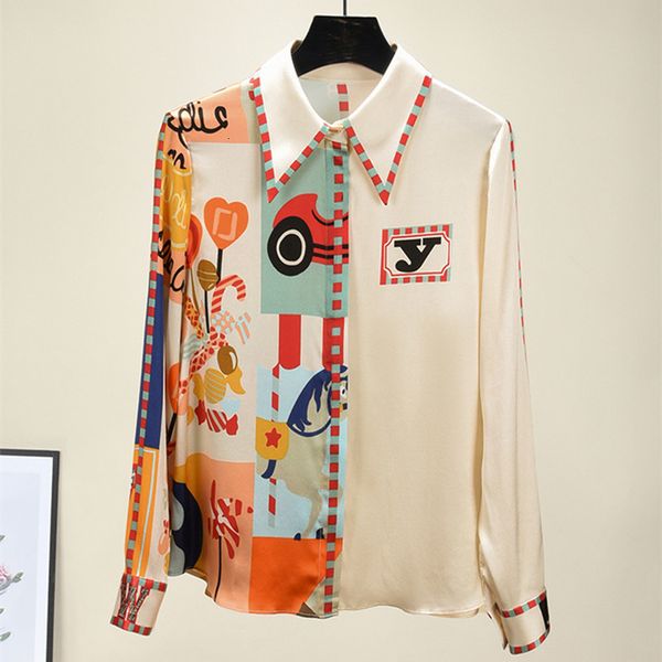 

women's blouses & shirts desinger printing female for women chiffon c330, White
