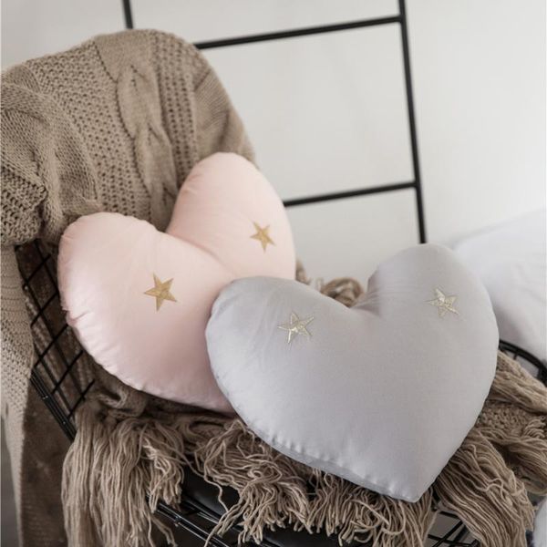 

cushion/decorative pillow 2021 selling creative love heart pillows with star grey/pink 40*45cm cojines home textile almofadas decorative cus