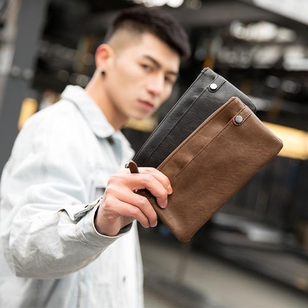 

wallets men's long wallet fashion trend korean version of the ticket holder zipper multi-card hand clutch 2021 jiulin, Red;black