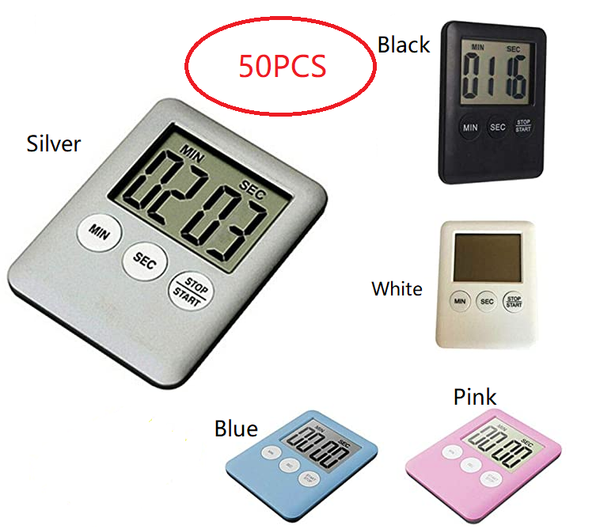 

kitchen timers 50pcs/set magnetic digital timer with large lcd display cooking display, strong magnet back loud alarm count