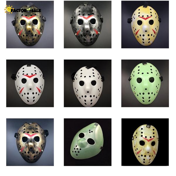 Оптовая 6 стиль Full Face Masquerade Masks Masks Jason Cosplay Skull Mask Jason против пятницы Hoqkey Hoqkey Halloween костюм страшная маска фестиваля партии F0224