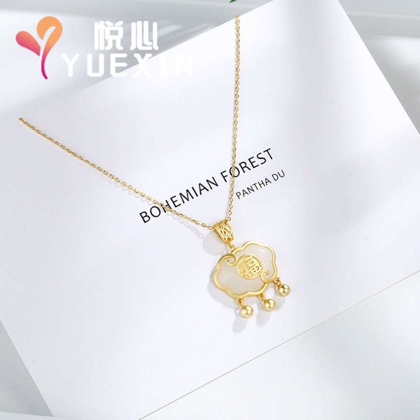 

sterling yuexin s925 silver long life lock necklace for women