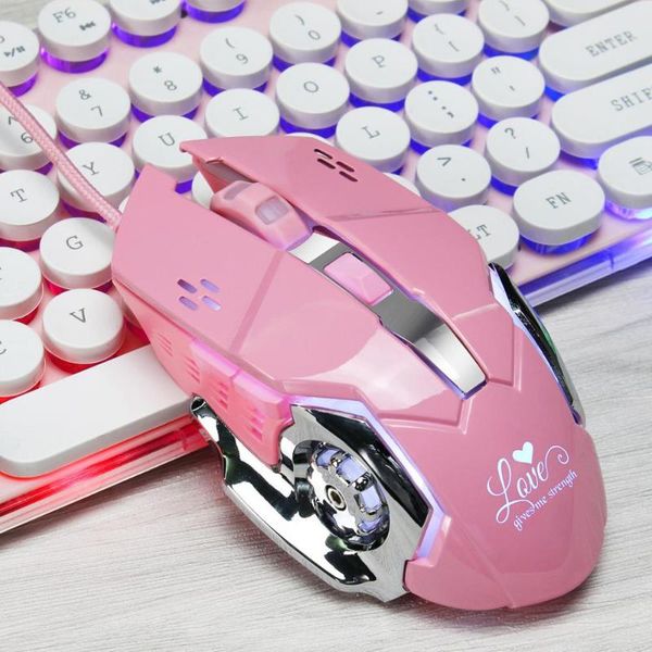

mice pink mouse gaming office 3200dpi 4 levels adjustable