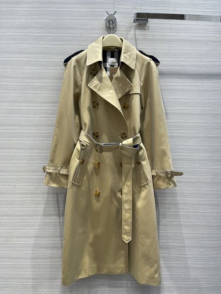 

women's trench coats 2021 autumn long sleeve lapel neck jackets designer brand same style outerwear 0730-27, Tan;black