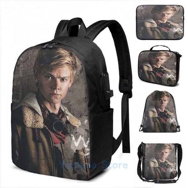 

backpack funny graphic print t maze runner the death cure usb charge men school bags women bag travel laptop
