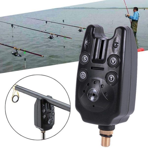 

1pcs 2 led adjustable tone volume sensitivity sound alert fishing bite alarm water resistant rod swingers accessories