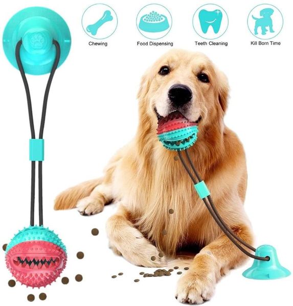 

dog toys & chews pet interactive suction cup push tug ball chew puppy toothbrush tooth cleaning for small large dogs biting toy