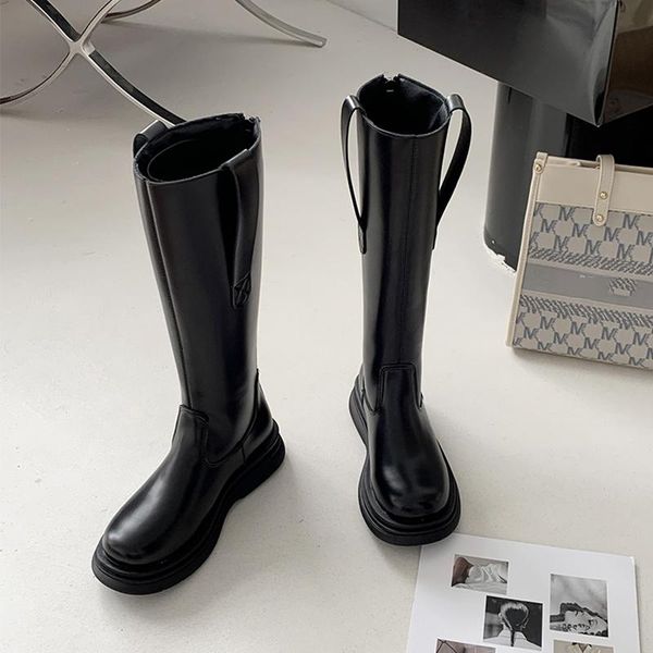 

boots 2021 autumn fashion women knee high punk shoes winter designer black pu leather gothic long platform for