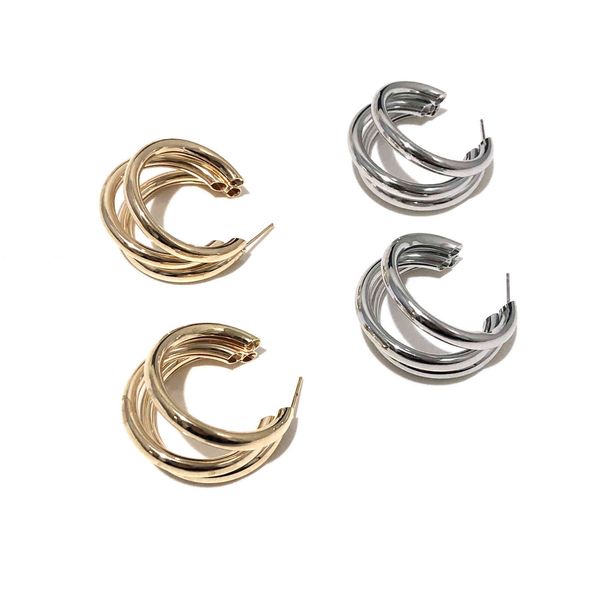 

factory wholesale geometric metal air pipe versatile earrings, new e142 party gift