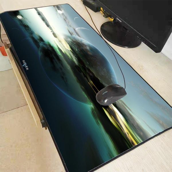 

mouse pads & wrist rests gaming computer pad large planet rise mat big desk non-slip rubber base for pc laptop