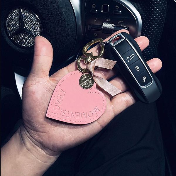 

keychains simple car keychain pendant female creative love stying bag ornaments fashion key ring keys lanyard decoration accessories, Silver
