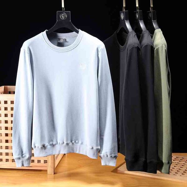 

simple basic men's sports and leisure pullover round neck sweater zx2412, Black
