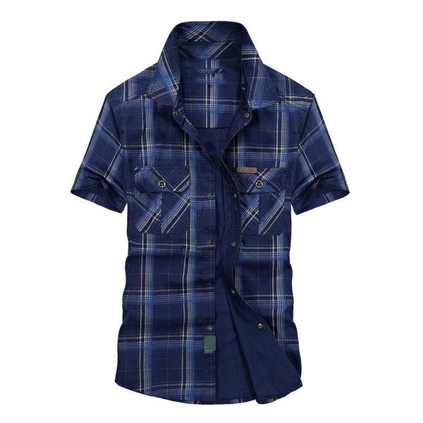 

men's casual shirts clearance summer shirt men plaid pure cotton loose military plus size -5xl chemise homme, White;black
