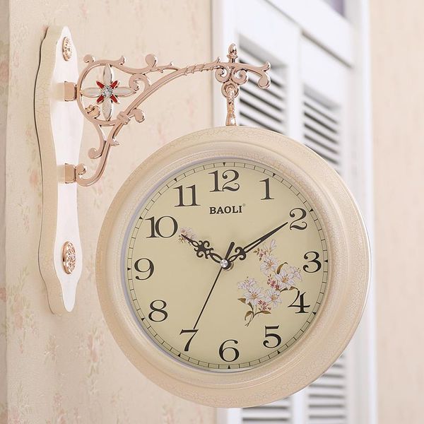 

wall clocks outdoor silent modern design clock double sided creative kids large kitchen wandklok home decoration ba1