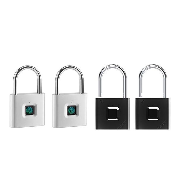 

keyless usb rechargeable door lock fingerprint smart padlock quick unlock zinc alloy metal self developing chip