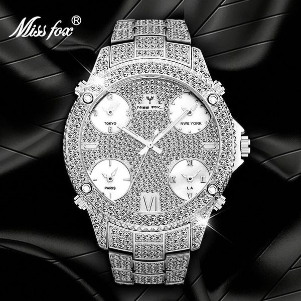 

wristwatches missfox men watch of fashion creative silver color watches waterproof quartz drop 2021 male gift, Slivery;brown