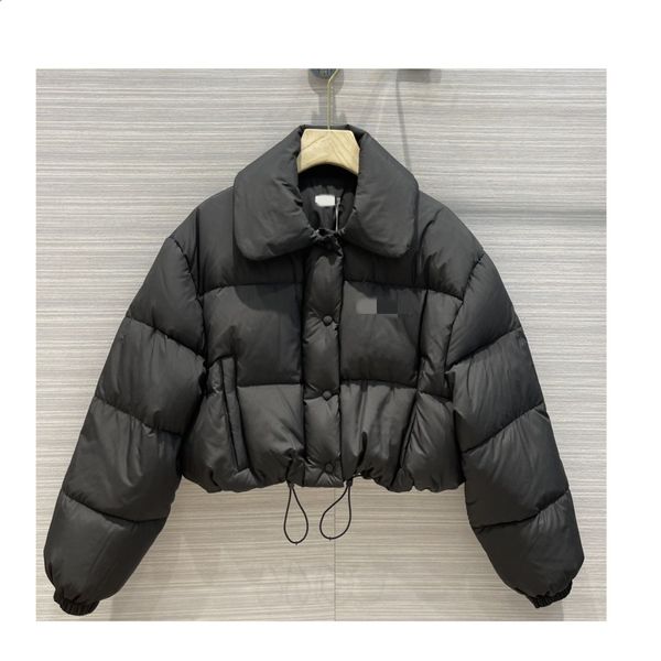 

milan runway down & parkas 2021 winter lapel neck long sleeve panelled women's coats designer brand same style outerwear 0910-3, Black