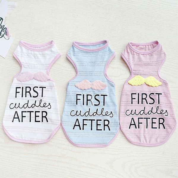 

dog apparel letter angel pattern cute clothes summer puppy shirts t shirt cat vests breathable clothing for small pets