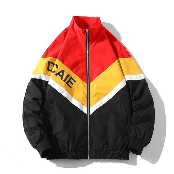 

men's jackets colorful patchwork stand collar jacket for men autumn fashion trends casual streetwear teens plus size windbreaker coat c, Black;brown