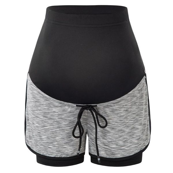 

summer shorts women maternity over-the-belly workout drawstring waist breathable comfortable lady clothes stretch slim women's, White;black