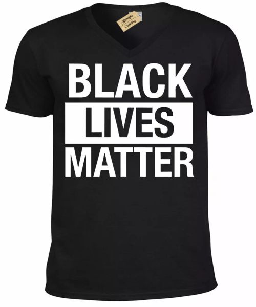 

black lives matter t-shirt anti racism protest blm v neck t shirt man, White;black