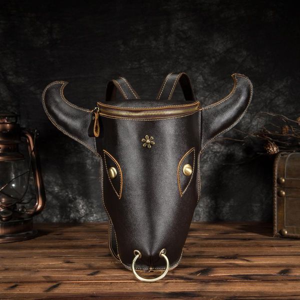 

backpack original leather design men travel casual small daypack rucksack fashion knapsack college school student bag male 321