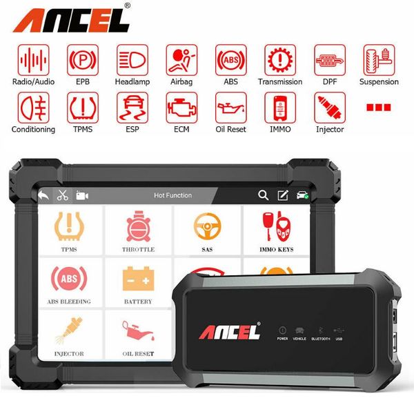 

code readers & scan tools ancel x7 full system obd2 diagnostics bluetooth professional immo airbag dpf oil injector coding multi-language