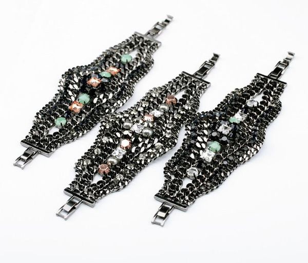 

tennis fashion weld chain heavy bracelets for women, Golden;silver