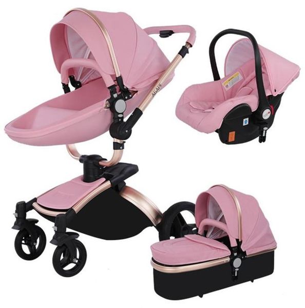 

strollers# baby stroller four-wheel absorber light and easy to fold can sit lie down 360-degree rotating safety seat pram poussette