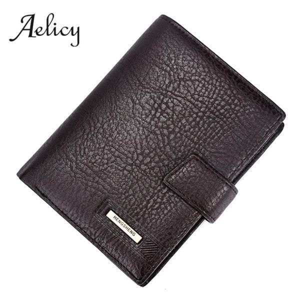 

aelicy wallets men retro striae hasp short wallet pu leather folding coin purse male luxury passport holder slim multi-function, Red;black