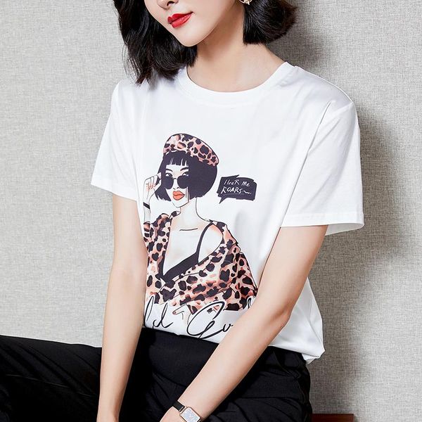 

women's t-shirt summer korean fashion silk t-shirts for women girl pattern satin short sleeves plus size xxl office lady shirts, White