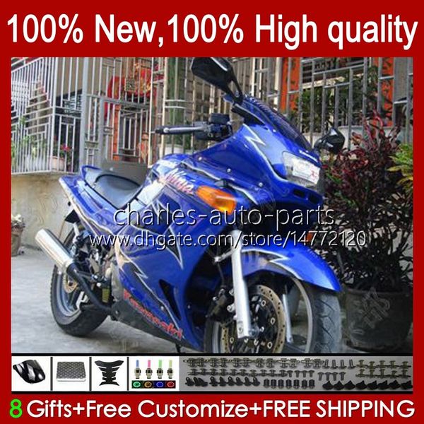 Bodys для Kawasaki Ninja Blue Glossy ZZR250 ZZR-250 90 91 92 93 94 95 96 97 98 99 94 95 96 97 98 99 CUDEWORK 54HC.30 ZZR 250 CC 1995 1991 1992 1997 1994 1995 1996 1997 1997 1998 1999