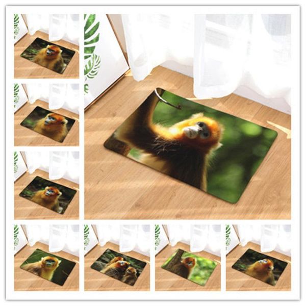 

40x60cm golden monkey home bath mat non-slip bathroom carpet soft kitchen toilet floor decor easter mats