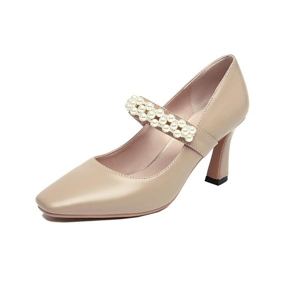 

dress shoes classic high heels women pumps straps black beige heeled mary janes shoe ladies 2021 party office wedding female