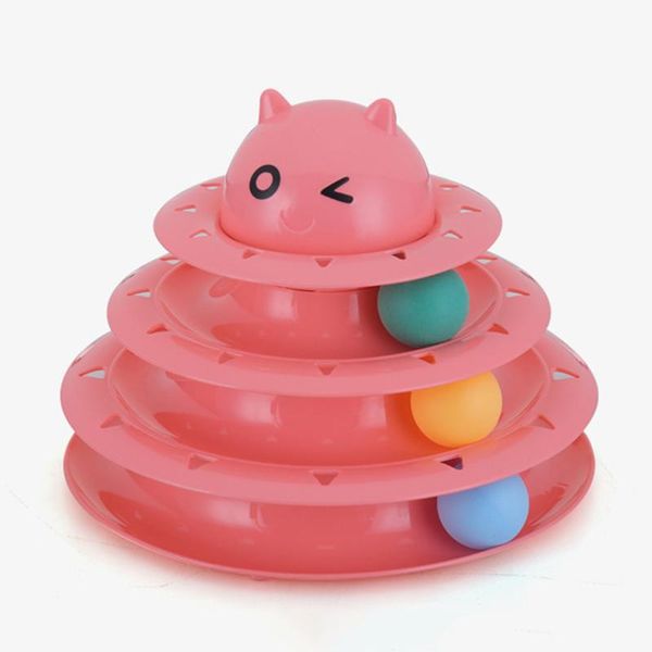 

cat toys ball toy interactive amusement shelf play 3 layers tower of tracks funny