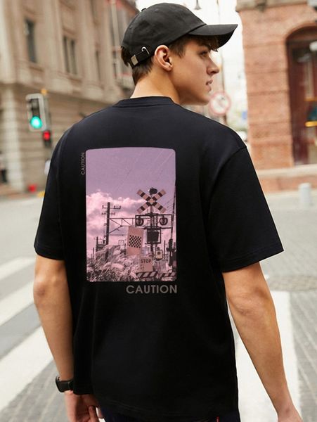 

men letter graphic tee p3em#, White;black