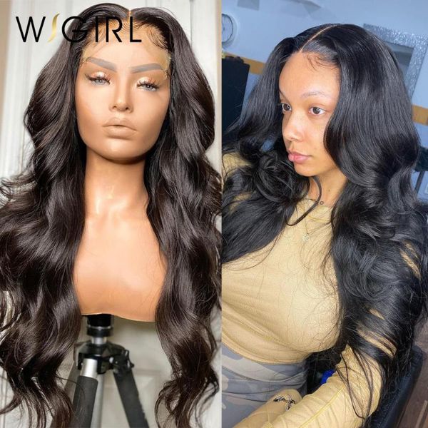 

wigirl lace closure wigs human hair brazilian body wave 4x4 for black women bob wig pre plucked with baby, Black;brown
