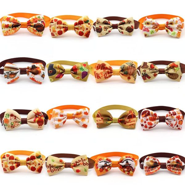 

dog apparel 30/50 pcs fall pet accessories for small dogs bow ties necktie thanksgiving day bowties