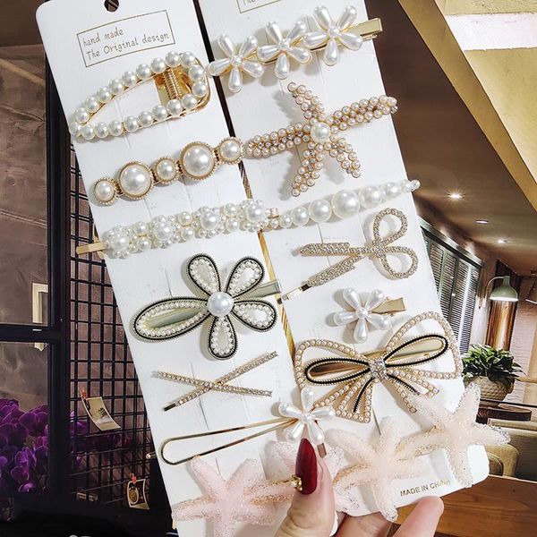

korean hairgrip crystal hair clip for women fashion girl gold silver hairpins headwear accessories barrettes side