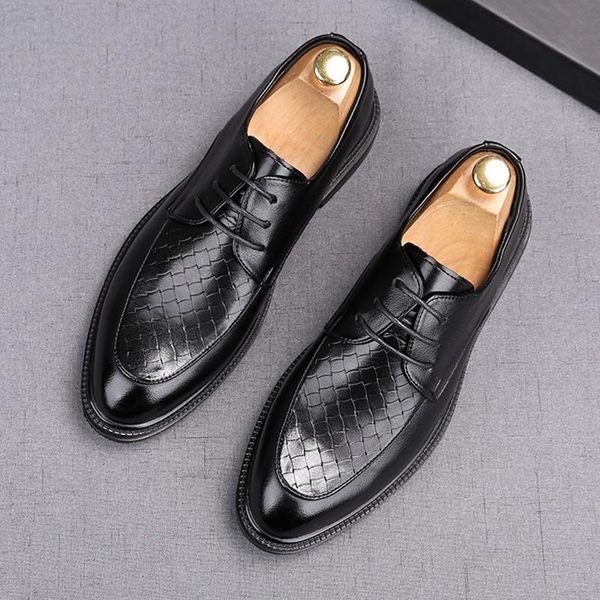 

dress shoes fashion men pointed black cross pattern flat formal business oxfords wedding evening sapato social masculino