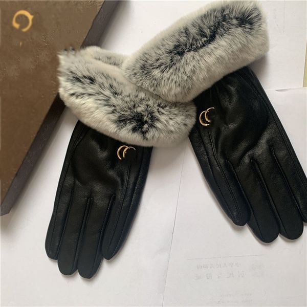 

whole touch screen sheepskin gloves ladies winter outdoor warm lined plush leather luxury fingerless mittens269y, Blue;gray