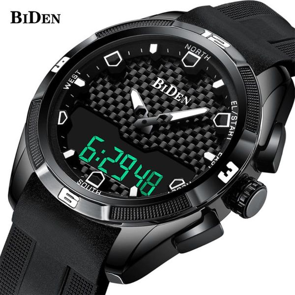 

wristwatches biden mens watches men sports men's quartz led digital clock male fashion military wrist watch, Slivery;brown