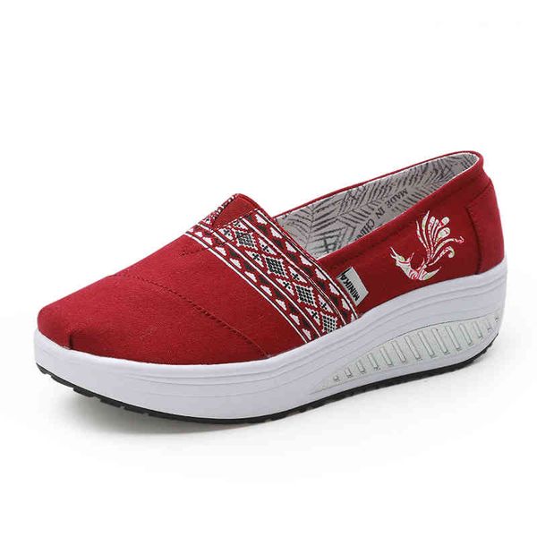 

dress shoes women sneakers ladies canvas woman casual print breathable soft female platform red footwear size 35-40 0u4x, Black