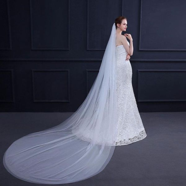 

bridal veils 2021 3m cut edge white long 2 layer wedding with comb, Black