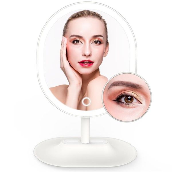 

compact mirrors led magnification makeup mirror bright oval shaped vanity touchscreen dimmable light for countercosmetic