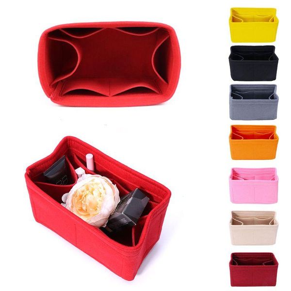 

multifunction women felt insert bag makeup cosmetic bags travel inner purse portable handbag storage organizer tote s/m/l & cases