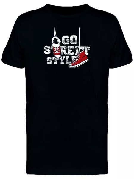 

go street style grunge shoes men's tee -image by shutterstock, White;black